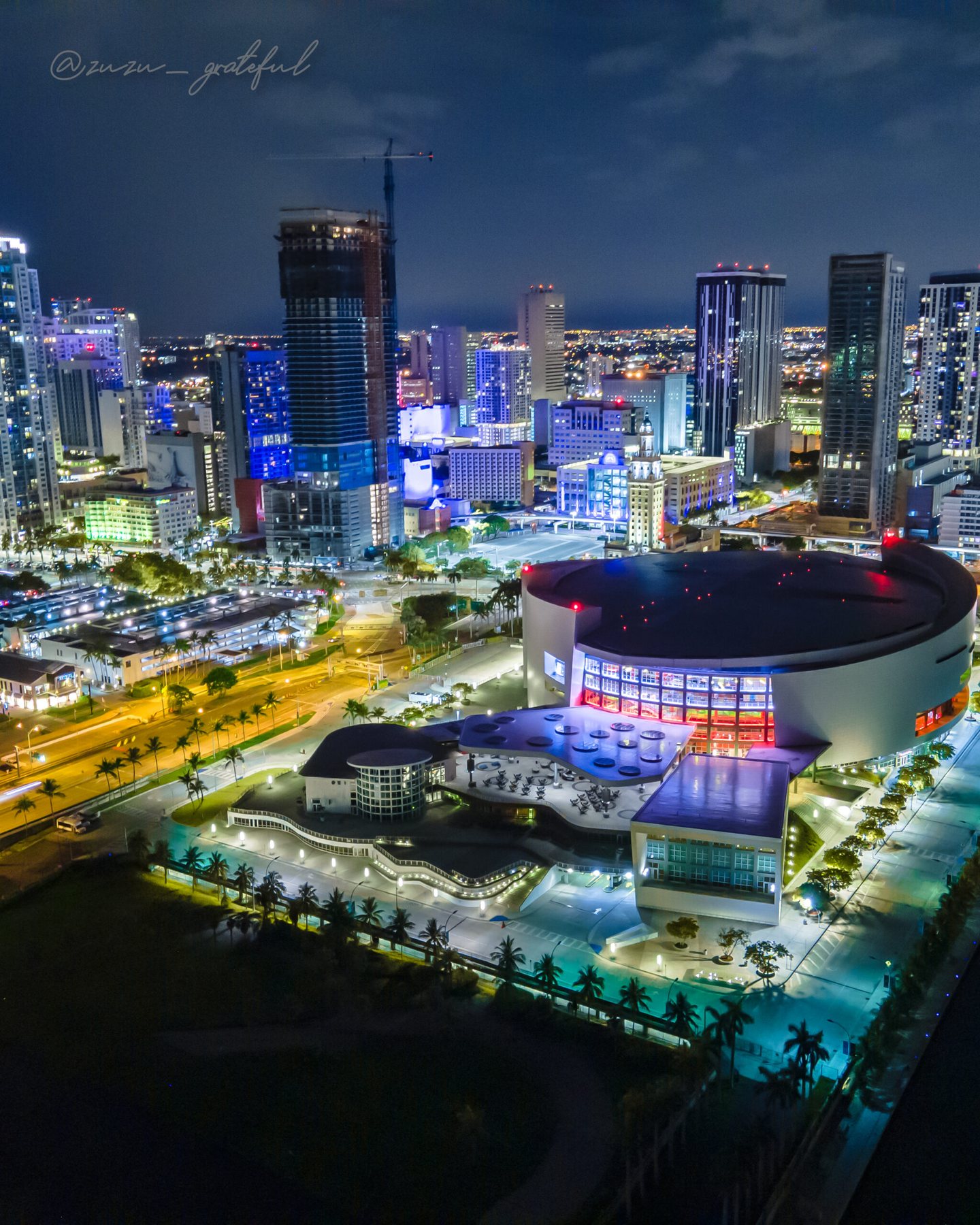 Miami arena aerial photographed by Zu Group